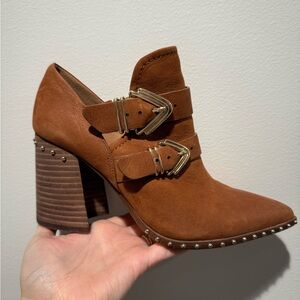 Brown Suede Women's Heeled boots